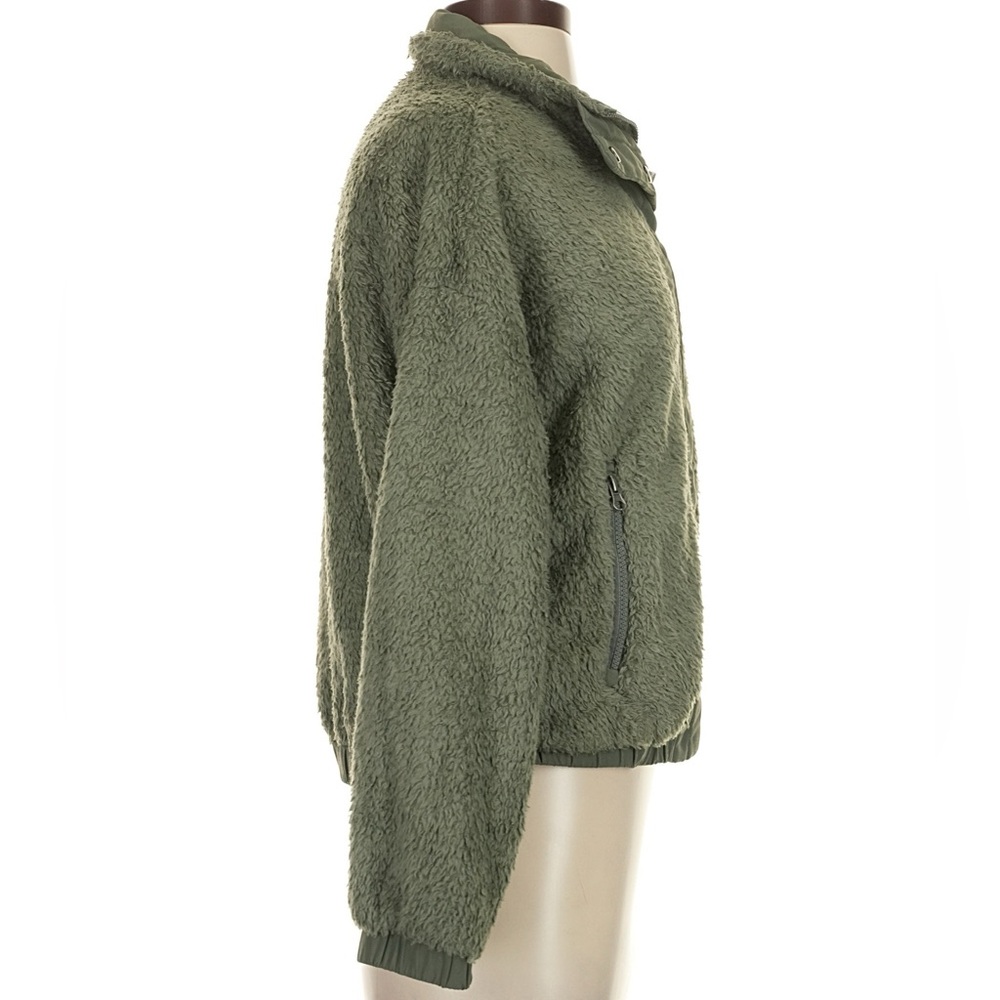 Vuori Cozy Sherpa Jacket High Pile Fleece Full Zip Dusty Pine Green Small - Picture 5 of 14